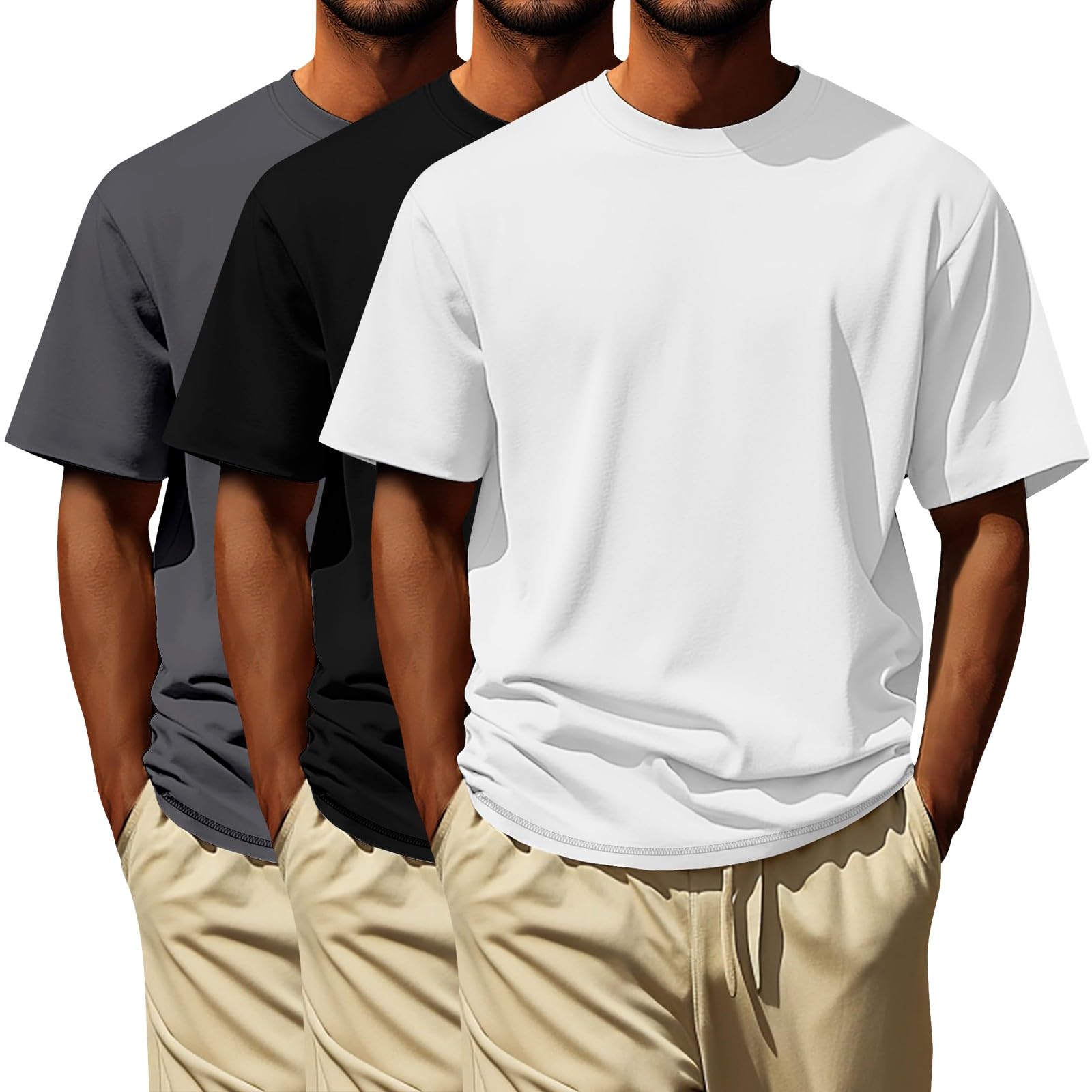 fm london lot de 3/5 t-shirts pour homme